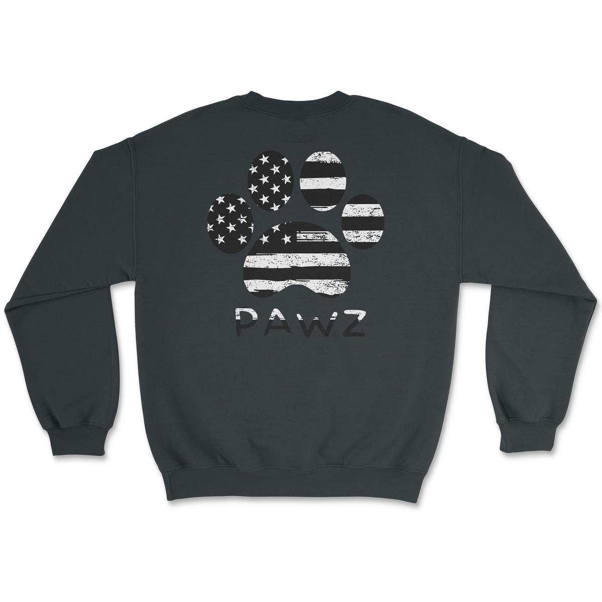 B/W Flag Paw (Adult Crewneck) (Super Sale)