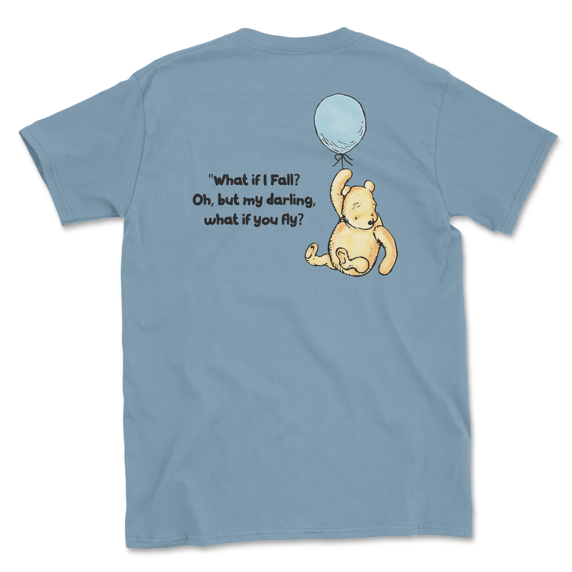 Balloon Buddy - (Stone Blue) (Adult Short Sleeve T-Shirt)
