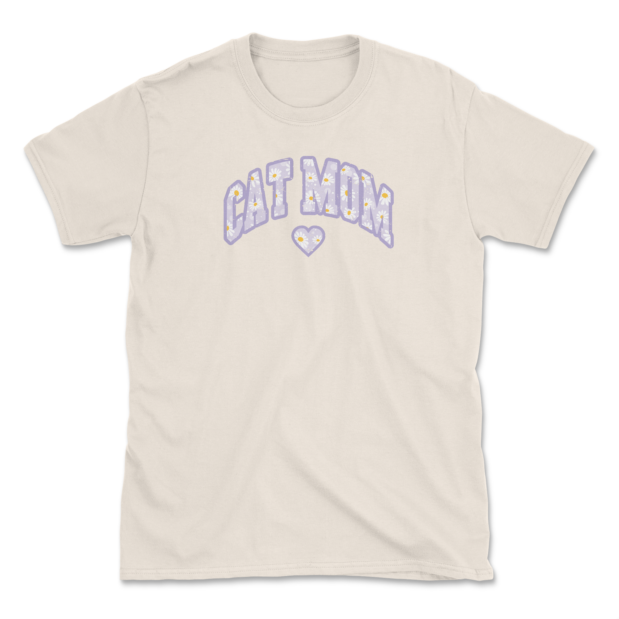 Cat Mom (Lavander) - Front Print (Adult Short Sleeve T-Shirt)