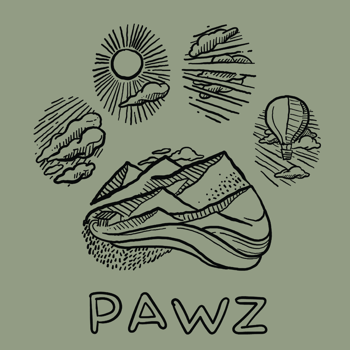 Outdoor Outline (Sage) (Adult Short Sleeve T-Shirt)