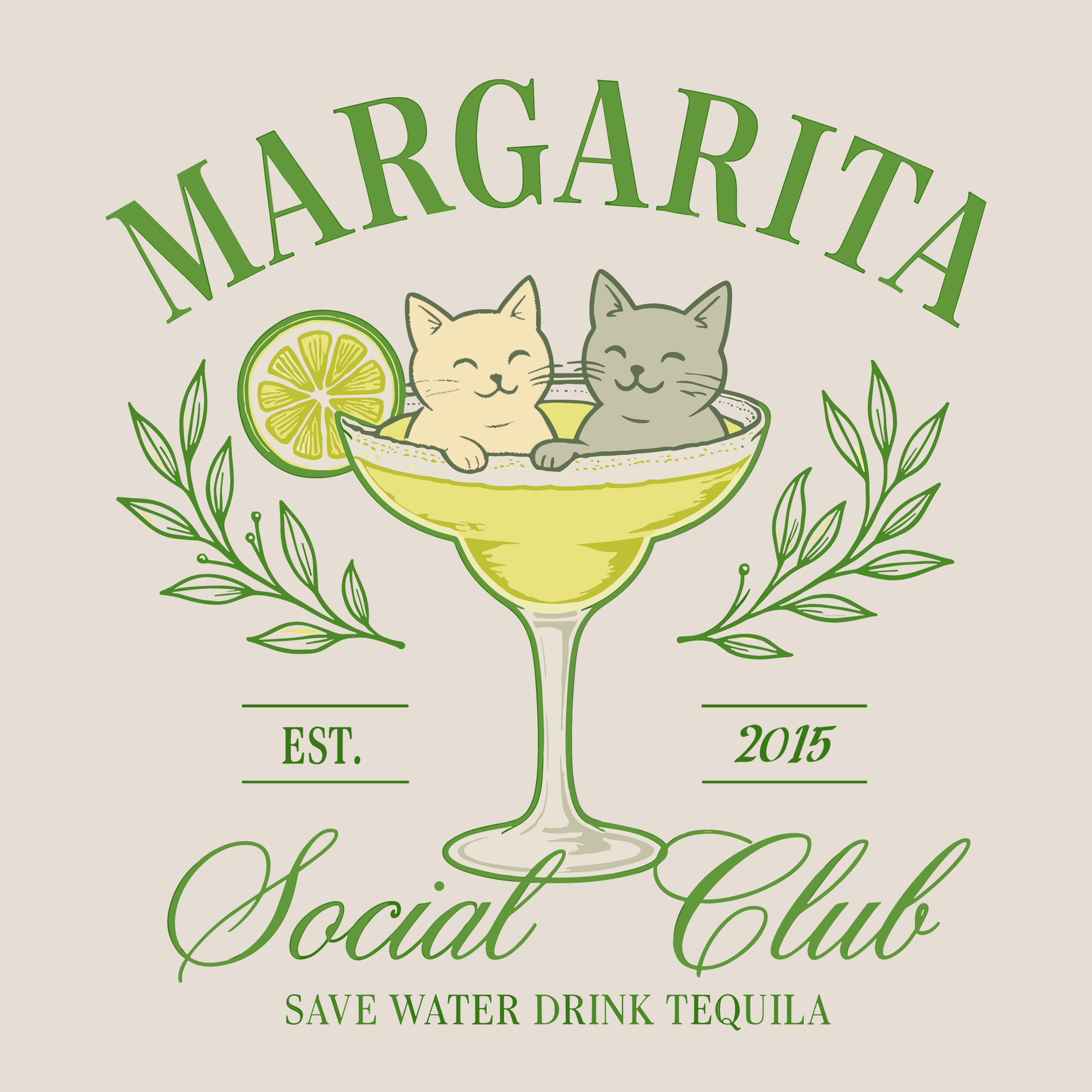 Cats Social Club - (Front Print) (Adult Short Sleeve T-Shirt)