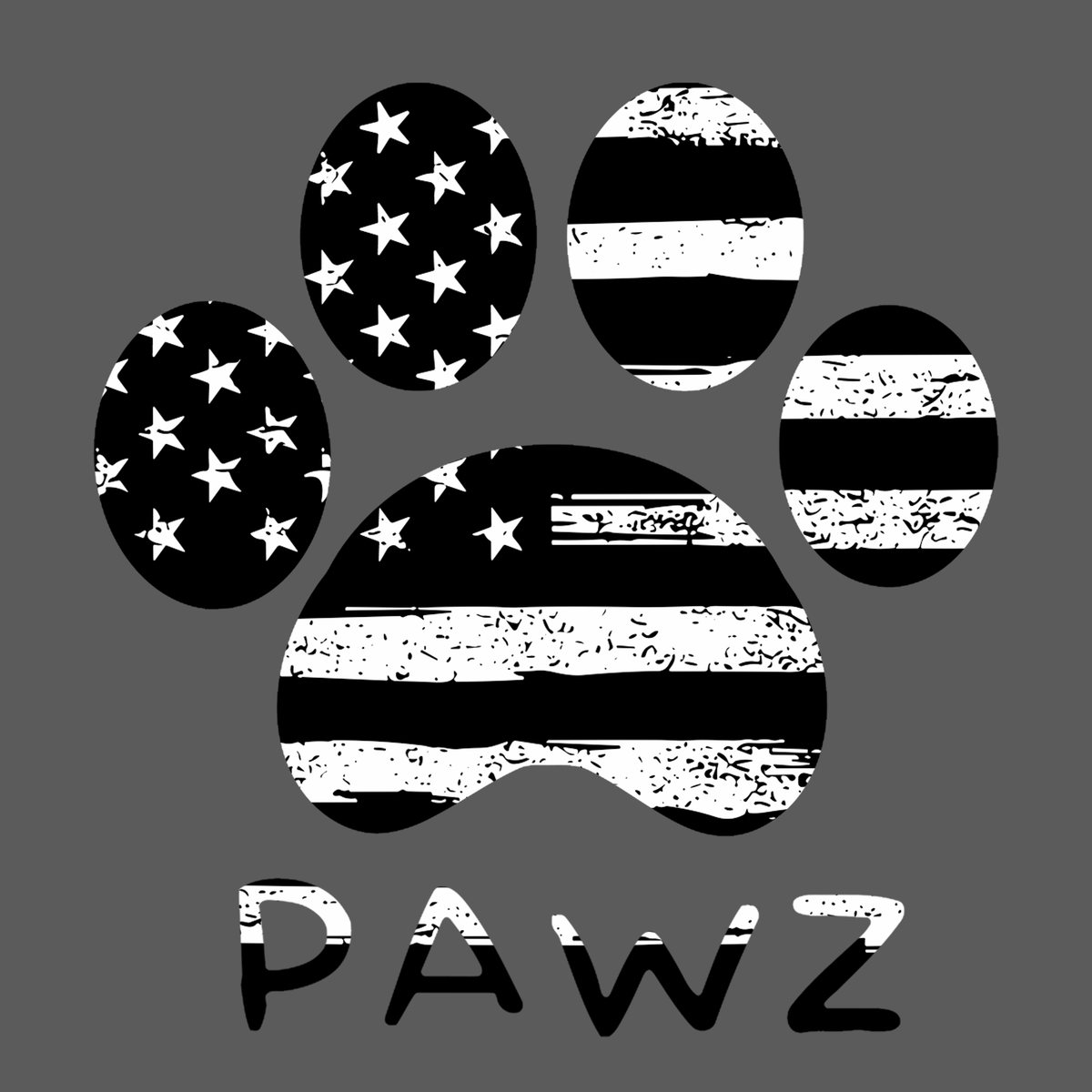 B/W Flag Paw (Adult Crewneck) (Super Sale)