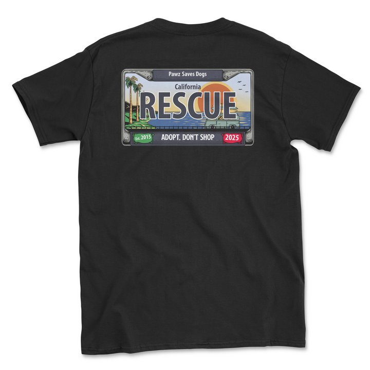 Cali Rescue License Plate (Adult Short Sleeve T-Shirt)